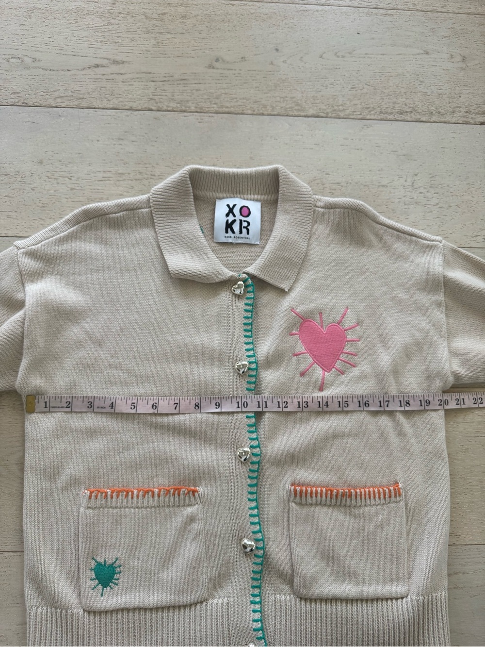 Kerri Rosenthal heart cardigan. Size Medium - Picture 7 of 9